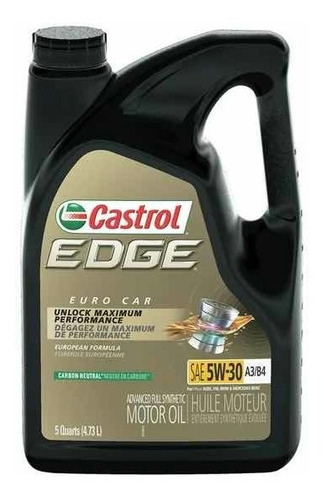 Aceite Castrol Edge 5w30 Formula Europea Sintético 4.73 L