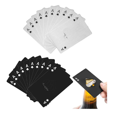 100pz Destapadores De Naipe De Acero Inoxidable Abrebotellas Diseño De Póker, Portátil Y Resistente | MercadoLibre