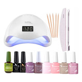 Kit Inicial 48w Manicura Gel Esmalte Removedor Cabina Led/uv