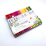 Kit 36 Brush Pen Caneta Duas Pontas Para Lettering Canetinha