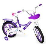 Bicicleta Infantil Aro 16 Unitoys Princess Roxo
