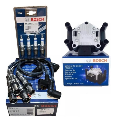Kit Bobina + Cables + Bujias 4 Electrodos Bosch Vento 2.0 8v