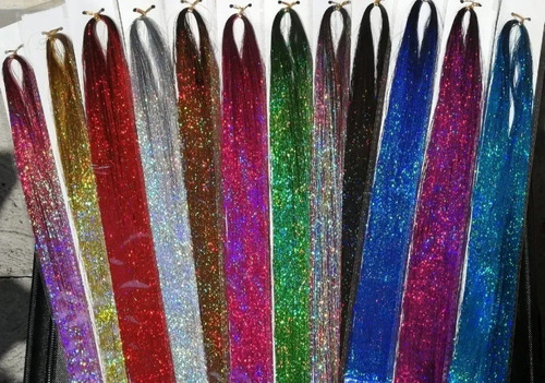 Extensiones Brillos Glitter Hair Extensión 40 Hilos X 120cm