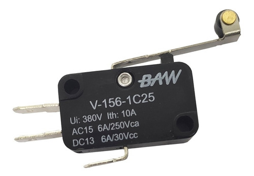 Microswitch Por Palanca Larga Con Roldana V-156-1c25 Baw