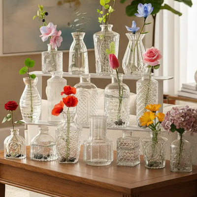 Juego De 15 Floreros Jarrones De Vidrio Cristal Transparente Jarrones Pequeños para Flores,Jarrones Transparentes para Centros de Mesa,Floreros Decorativos para Mesa,Floreros de Vidrio | Envío gratis