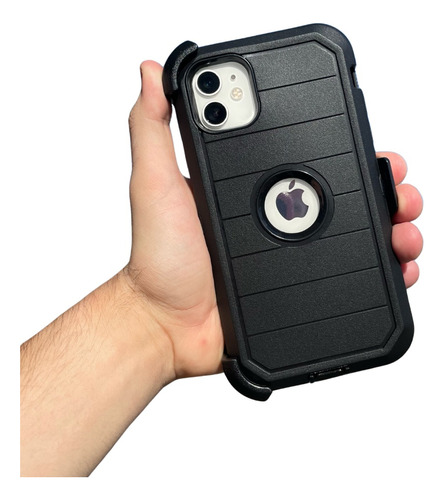 Funda Uso Rudo + Clip Para iPhone 