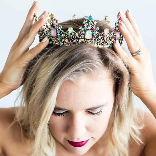 Makone- Corona Barroca De Reina Para Mujer, Tiaras Vintage C