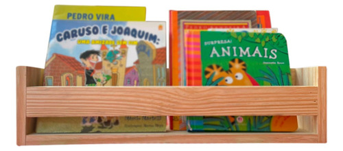 Kit 3 Prateleira Decorativa De Livros Infantil Madeira Pinus