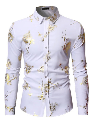 Camisas Con Estampado Floral Para Hombre Gold Rose Chemise B