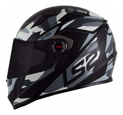 Ls2 Ff358 Capacete Tank Preto E Cinza Fosco Moto