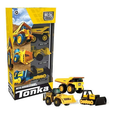 3 Vehículos Construcción Escala 1:64 Tonka Metal Movers Ruedas Libres | Envío gratis