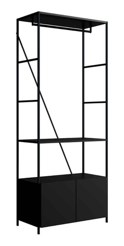 Guarda Roupa Closet Com Cabideiro E 2 Portas Industrial