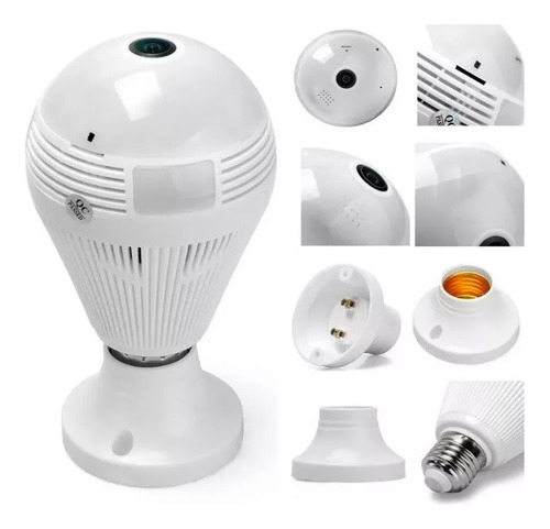 Lâmpada Led Câmera Espiã Hd Wi-fi 360° Com Soquete