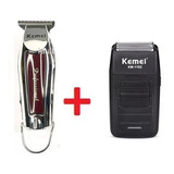 Kit Kemei 9163 Acabamento + Km 1102 Shaver Cor Prata