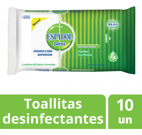 Pack X 6 Unid. Toallas Húmedas Antibacterial  X10u Espadol