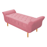 Divan Doce Sonho Móveis R1/ari/195/s De 2 Lugares Cor Rosa De Suede E Pés De Madeira