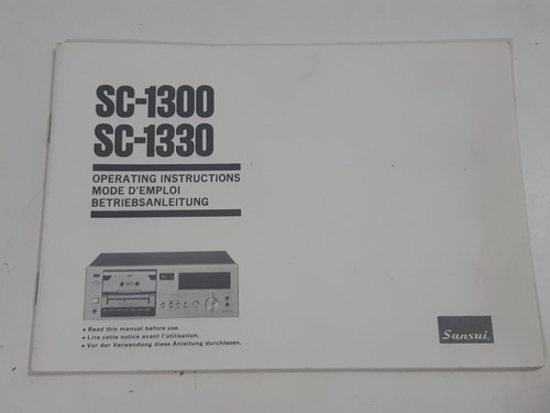 Manual Deck Sansui Sc-1300/sc-1330 Instrucciones. Japan