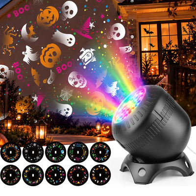 Lámpara Led Proyector Giratoria Dinámica Decoración Navideña