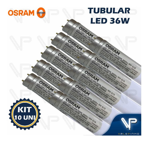 Lâmpada Led Tubular Ho T8 Osram 240cm 36w 6500(br Frio)kit10