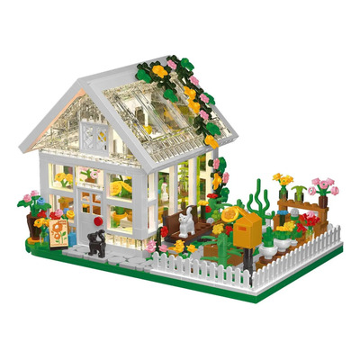 Mini Conjunto De Construção De Casa De Flores, Brinquedo De
