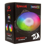 Kit 3x Fans Coolers Para Gabinete Redragon 120mm Rgb Gc-f007