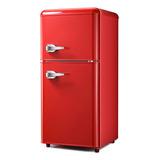 Tymyp Refrigerador Pequeno Retro Con Congelador, Mini Refrig