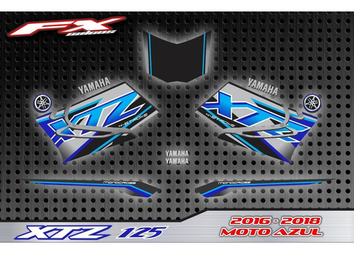 Calcos Simil Original Yamaha Xtz 125 2016-2019 Fxcalcos