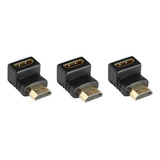 3 Codos Unión Convertidor Hdmi/90 Grados Angulo/macho/hembra