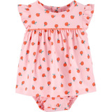 Vestido Body Enterizo Carters Durazno Bebe Niña Algodon 6 M