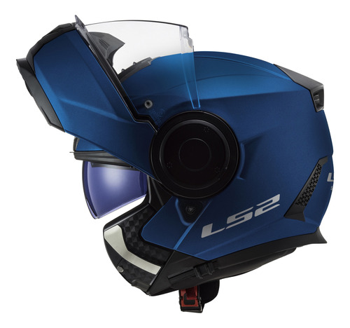 Capacete Ls2 Scope Ff902 Azul Fosco Escamoteavel Robocop