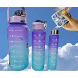 Set Tres  Termos Botella De Agua Motivacional + Sticker 