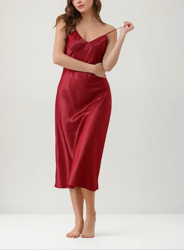 Ensemble De Pyjama En Satin Et Dentelle Rouge Bordeaux - Taille L, Marque LauraLily, Neuve Avec Étiquette