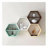 Juego De 4 Estantes Hexagonales Flotantes Grandes, Decorativ