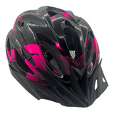 Capacete Feminino Bicicleta Tsw Raptor 2 Preto Rosa Ciclismo