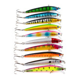 5 Señuelos Pesca Estilo Rapala Minnow 10cm 9gr