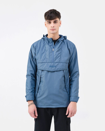 Campera Cazadora Rompeviento Medio Cierre Anorak Con Capucha