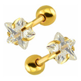 Piercing Tragus Dourado Cartilagem B. Ouro Mini Estrela 5mm