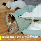 Kucdbun Cat Tunnel Bed, 2-in-1 Collapsible Cat Tunnel Tubes