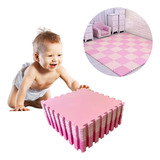 Kit 10 Tapete Tatame Eva Borracha Rosa Infantil 50x50 10mm