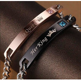 Pulseras Manillas En Acero Queen King Para Parejas Y Novios