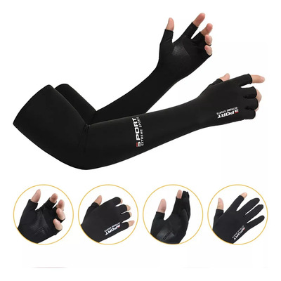 Mangas Benlim Protectoras1 Uv Mangas Para Sol Con Guante Medio Dedos Color Negro Talla Revelar La Mitad Dedos | Meses sin interés