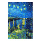 Quadro Van Gogh Noite Estrelada Sobre O Ródano 80x120 Arte