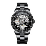 Para Hombre Reloj Luminoso Dial De Esqueleto