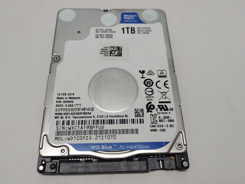 Disco Rígido 1 Tb Western Digital Blue Wd10spzx 2.5