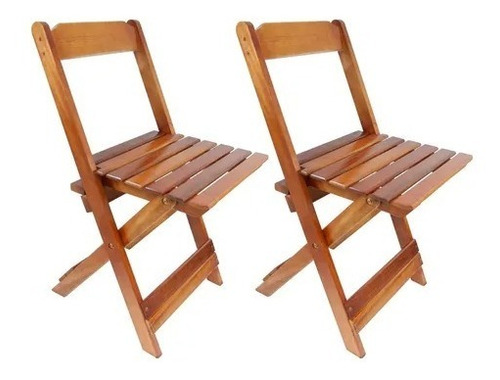 2 Cadeiras Dobravel Em Madeira Maciça Para Bar Churrasco