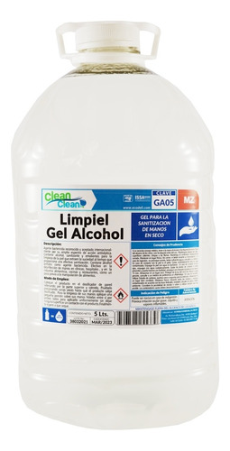 Gel Antibacterial Sanitizante Para Manos 5 Lts Alcohol 70%