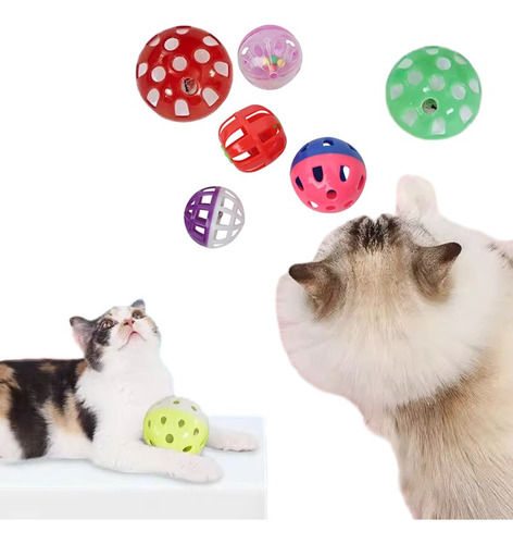 Juego De Juguetes Para Gatos Sound Ball, 6 Piezas