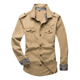 Camisa Tipo Cargo De Trabajo Militar, Uniforme De Lona Y ALG