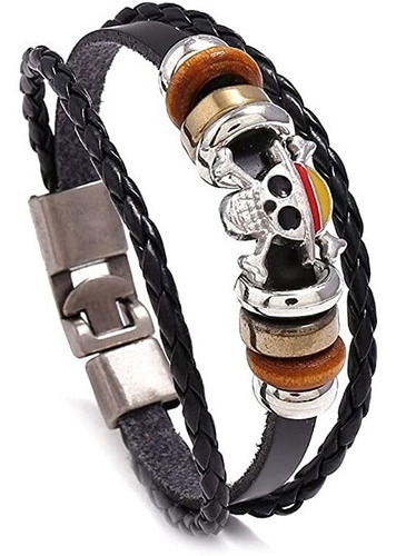 Pulsera De Cuero Anime Manga Luffy Esqueleto