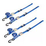 Pack 4 Zunchos Cintas Amarre Motos Cuatriciclo Trailer Azul